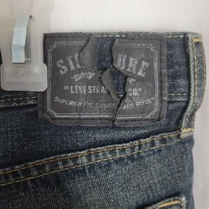 Levi's Signature Skinny Jeans Men's Distressed blue denim Cotton 36x30 WAIST 35